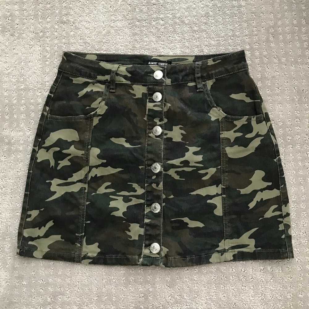 Demin Camouflage Mini Skirt